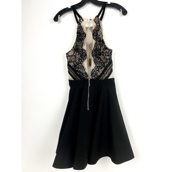 The Vintage Shop Womens Size Large Black Lace A-Line Cut Out Dress - Picture 2 of 5